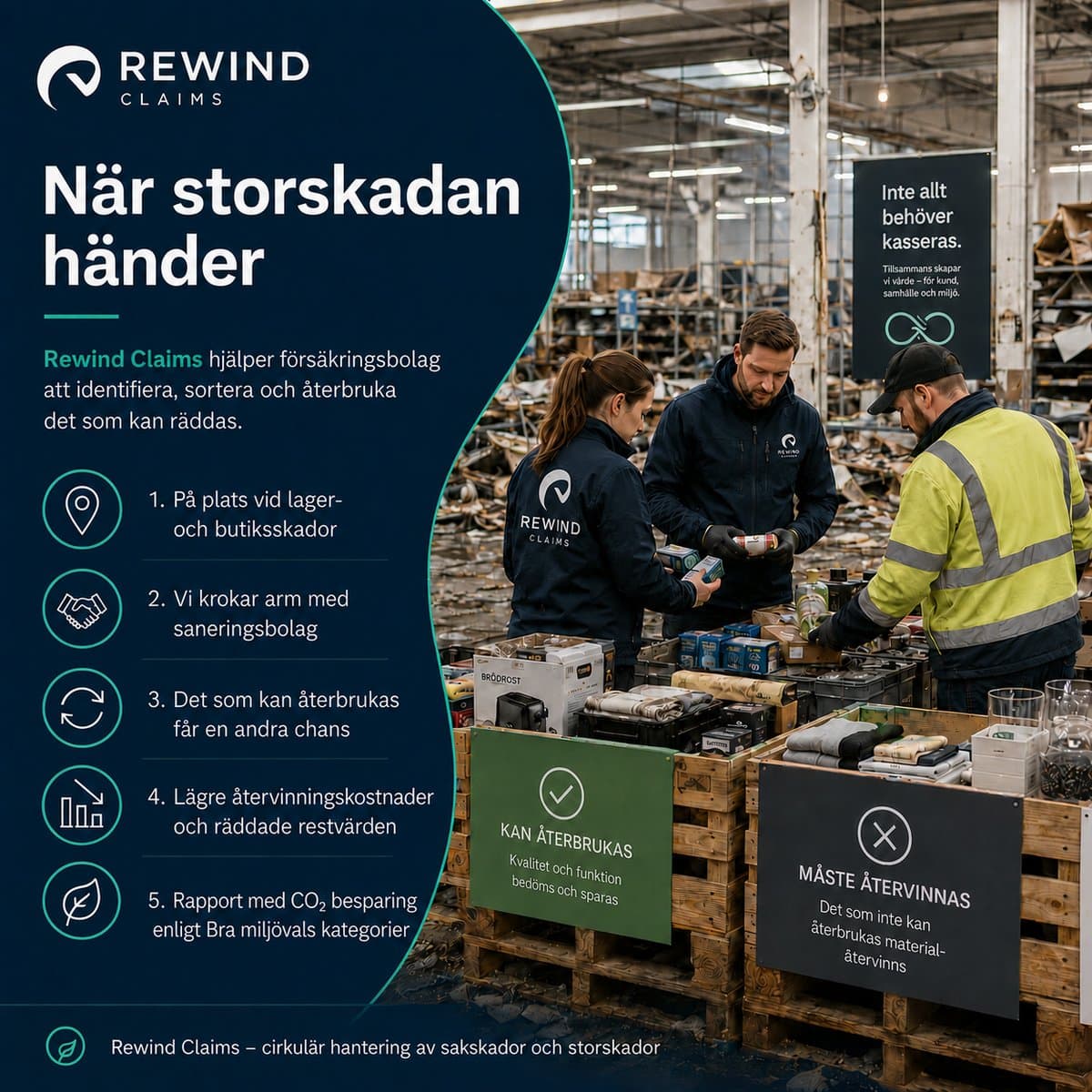 Rewind Claims-team på plats vid storskada